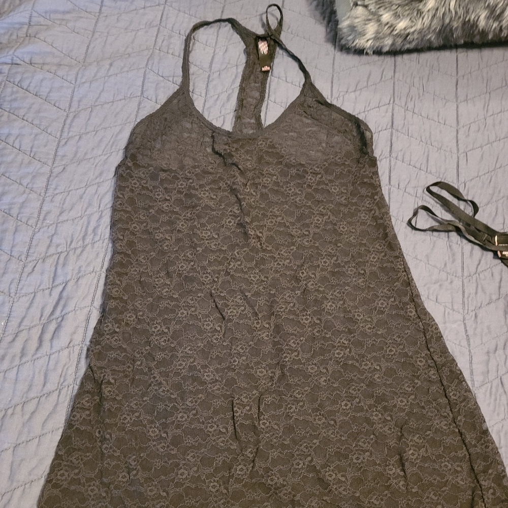 Victoria's Secret set.  Size large.  Black lace racer back.